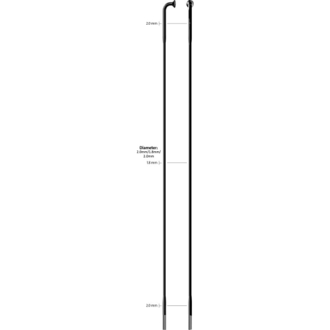 Sapim Spaak 14-292L Race RVS zwart zonder nippel (100st)