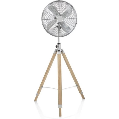 Tristar Ventilator VE-5805 - Statiefventilator met extra groot bereik – 45 centimeter - Hout & RVS