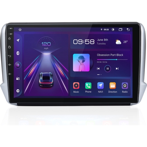 Peugeot 208 2012-2020 2008 2013-2020 Android navigatie en multimediasysteem 1GB RAM 16GB ROM