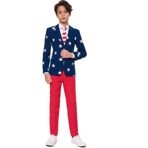 OppoSuits Stars & Stripes - Jongens Kostuum - Gekleurd - Feest - Maat 170/176