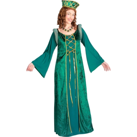 Widmann - Middeleeuwen & Renaissance Kostuum - Kasteelvrouwe Lady Eleonora Kostuum - Groen - XXL - Carnavalskleding - Verkleedkleding