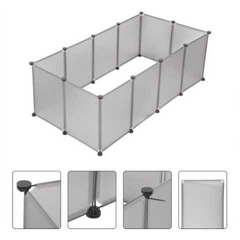 Dierenren XXL Ernes - Ren - Verstelbaar - Voor binnen - Puppyren - Kleine dieren - Kittens - Grijs - 145 x 75 x 46cm