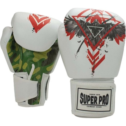 Super Pro Combat Gear (kick)Bokshandschoenen Leder RAVEN 16oz