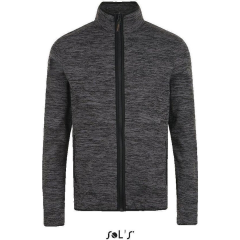 Gebreid fleecevest Sol's Turbo - grijs/zwart - 4XL