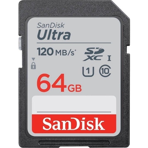 Geheugenkaart Sandisk SDXC Ultra 64GB (Class 10/UHS-I/120MB/s)