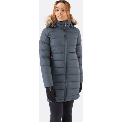 rab deep cover parka dames grijs