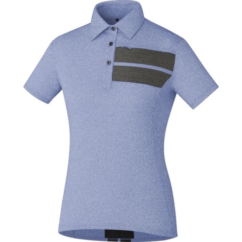 Shimano Transit Polo Dames Fietsshirt Met Korte Mouwen Paars