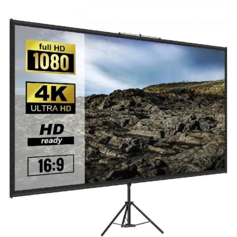 Bolture Projectiescherm Met Statief - Projector Scherm voor Beamer - Beamerscherm Oprolbaar - 80 Inch - 178 x 100 cm