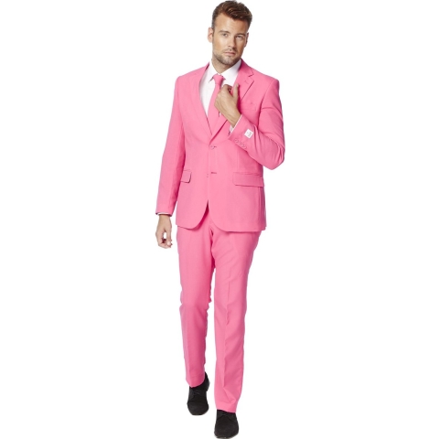 OppoSuits Mr. Pink - Heren Pak - Casual Effen Gekleurd - Roze - Maat EU 58