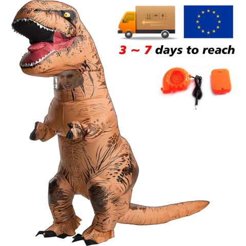B.O.S. - Opblaasbaar T-rex Dinosaurus kostuum - Met Opblaas Pomp - Dinosaurus pak - Dino pak volwassenen - Carnaval
