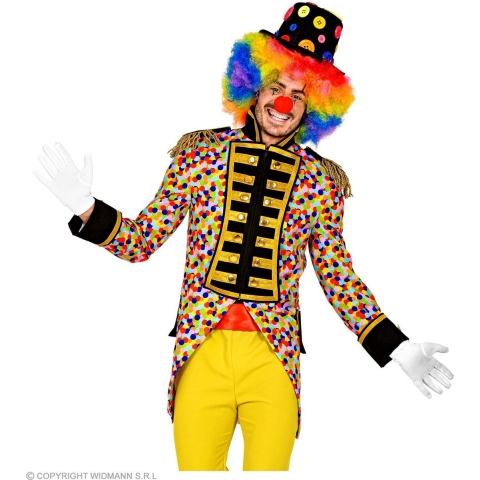 Widmann - Clown & Nar Kostuum - Confetti Feest Clown Slipjas Man - Multicolor - Large - Carnavalskleding - Verkleedkleding