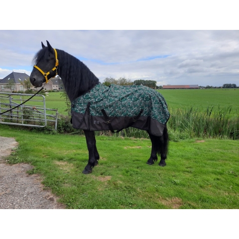 Regendeken luxe 0gram met fleece voering Green/swirl-205