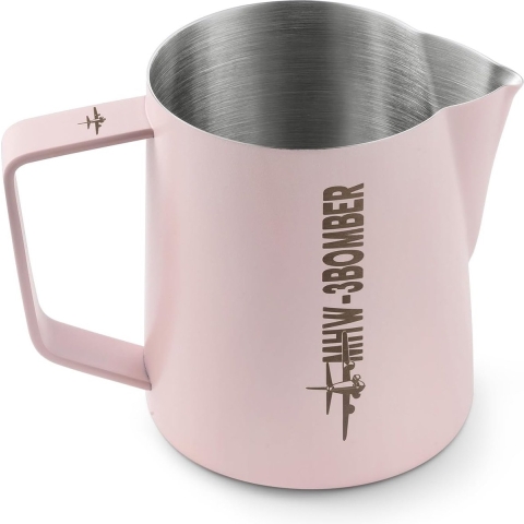 Espresso-melkkan melkkan 500 ml melkschuimtank Espresso-melkschuimtank roestvrij staal Espresso stomende schuimkan roze
