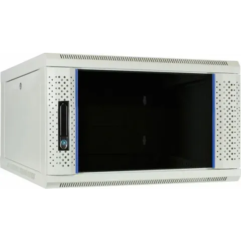 6U witte wandkast met glazen deur 600x600x368mm