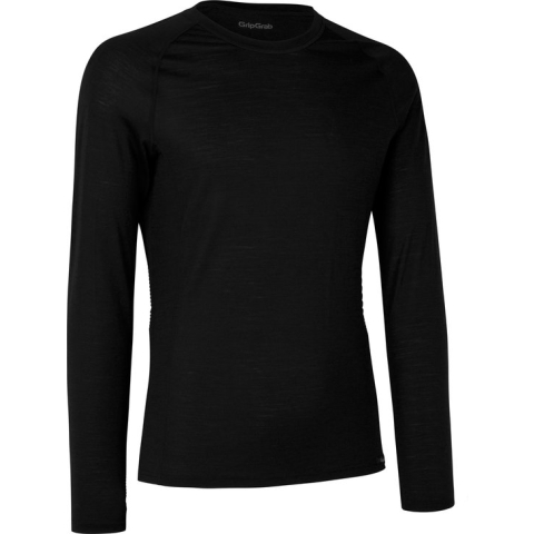 GripGrab - Merino Blend Thermal Lange Mouw Herfst Winter Fiets Base Layer Ondershirt - Zwart - Unisex - Maat L