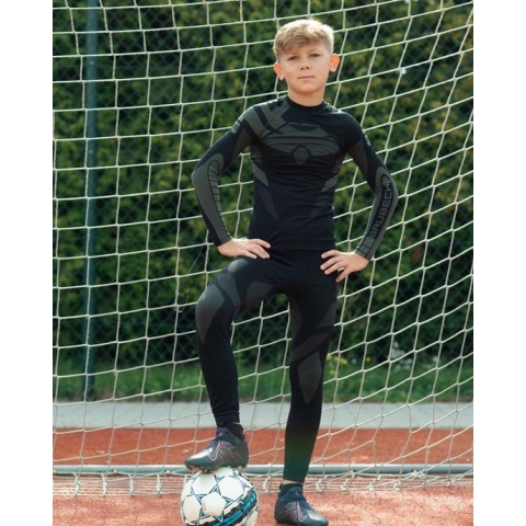 Brubeck Thermokleding Set Kinderen - Sport Baselayer - Zwart/Grafiet 140-146