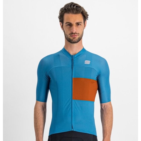 Sportful Fietsshirt Korte Mouwen Blauw Rood Heren - Snap Jersey Berry Blue Cayenna Red-3XL