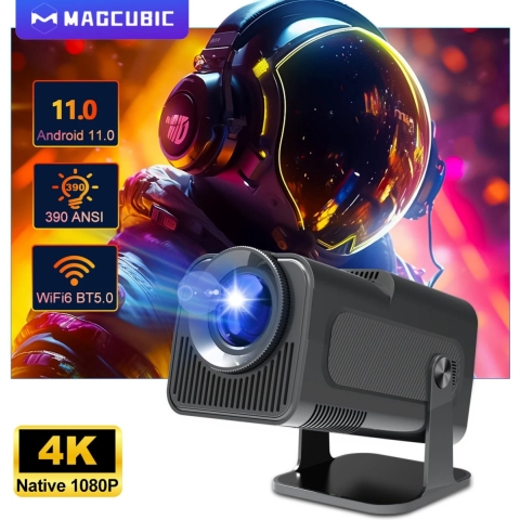 MagCubic HY320 - 2024 model - WiFi 6 mini beamer- Ultieme draagbare beamer - 4K - 390 ANSI 1080p native resolutie - Android - Apple - Bt 5.0