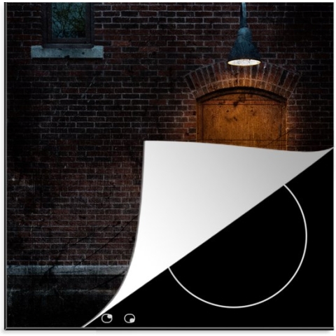 Inductie beschermer - Inductie Mat - Kookplaat beschermer - Deur - Muur - Lamp - Architectuur - 78x78 cm - Afdekplaat inductie - Inductiebeschermer