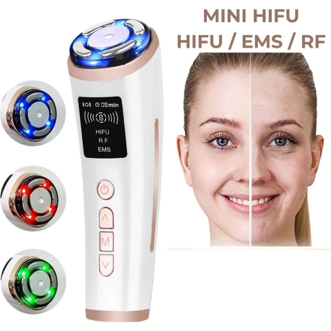 EVERFUZE - HIFU Apparaat - LED Lamp Facelift Apparaat - Huidverjongingsapparaat meer Collageen - Roze / Wit - Warmte - EMS - Anti Rimpel - Lichaam - RF - Elektrische Massage