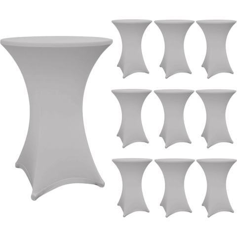 LUMALAND bartafelhoes - Ø 80-85 cm - zilvergrijs - set van 10