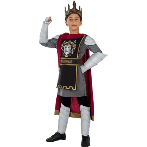 Funidelia | Deluxe Koning Arthurkostuum Voor voor jongens - Middeleeuwse, Middeleeuwen, Ridder, Knight - Kostuum voor kinderen Accessoire verkleedkleding en rekwisieten voor Halloween, carnaval & feesten - Maat 97 - 104 cm - Bordeaux rood