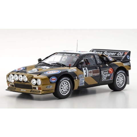 Het 1:18 Diecast-model van de Lancia 037 Grifone Esso #3 van de Rally Targa Florio van 1985. De rijders waren F. Tabaton en L. Tedeschini. De fabrikant van het schaalmodel is Kyosho. Dit model is alleen online verkrijgbaar