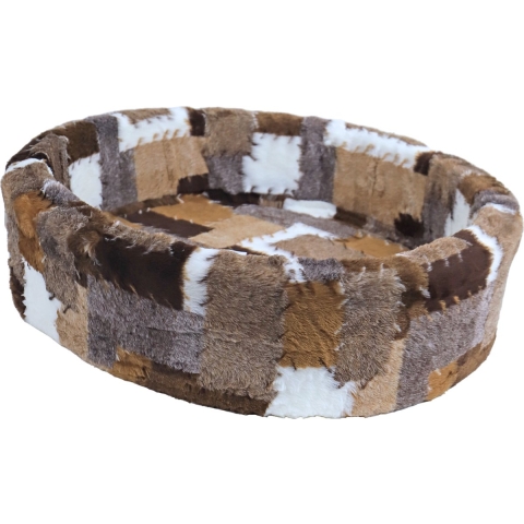 NapZZZ Hondenmand - Mix Blok Bruin - 105 x 92 x 22 cm
