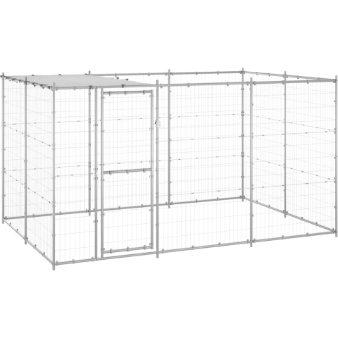 vidaXL-Hondenkennel-met-dak-7,26-m²-gegalvaniseerd-staal