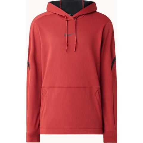 Nike Trainings hoodie met logoprint en Dri-FIT - Rood - Maat S