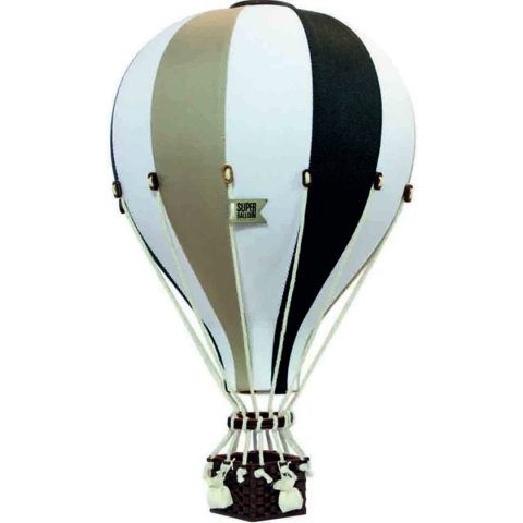 Super Balloon Luchtballon - wit zwart en beige (Groot)