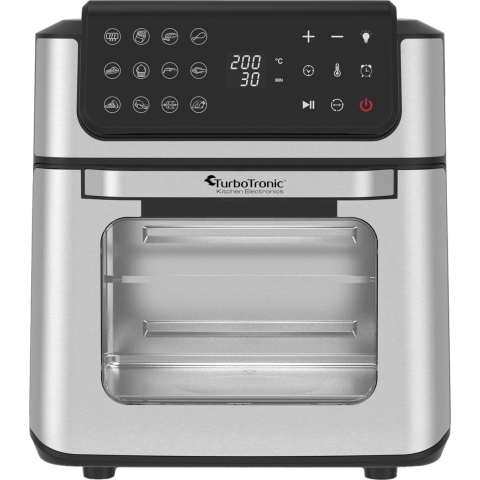 TurboTronic AFO12W Airfryer XXL - Heteluchtfriteuse - 12 Liter - Zwart/Zilver