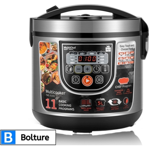 Bolture Multicooker Airfryer - Slowcooker met Timer - Pressure Cooker Electrisch - 5L - 860W