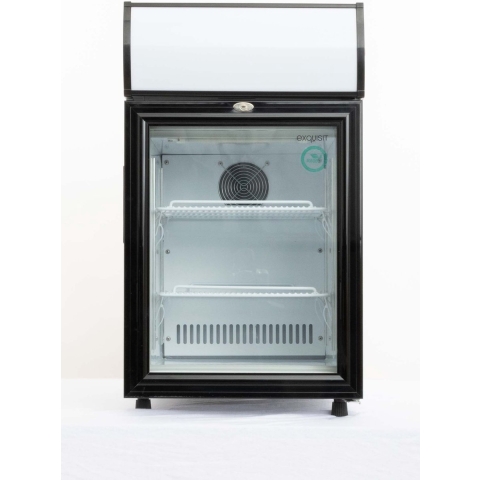 Exquisit ELDC50.1 - Horeca koelkast - Met lichtbak - 50 liter - Wit/zwart
