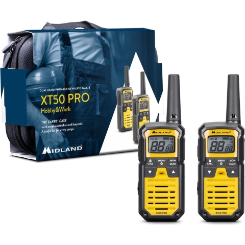 Midland XT50 PRO Hobby & Work - Portofoonset - Walkie Talkie - PMR446 - LPD 433 - Set van 2 stuks - C1464.01