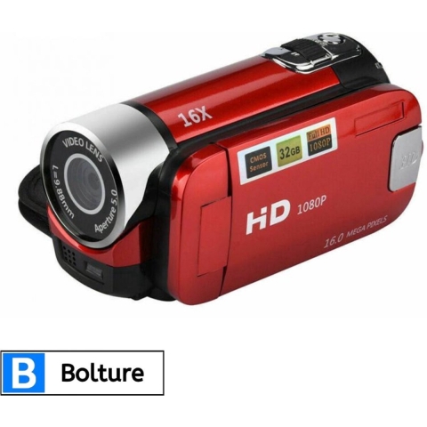 Bolture Videocamera - Handycam - Camcorder - Video Camera - Vlog Camera - Film Camera - 16x Zoom - 1080P - HD