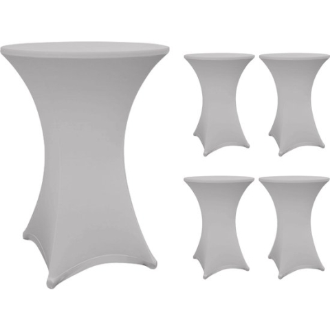 LUMALAND bartafelhoes - Ø 80-85 cm - zilvergrijs - set van 5