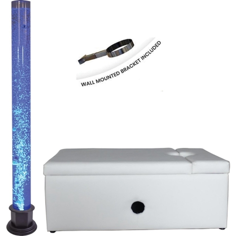 Grote Bubbelbuis 180 cm Kit (Bubbelbuis 190 cm + Soft Cover Voet)-Snoezellamp- Sensorische ruimte-Relaxen- Ontspannen- Zintuiglijke stimulatie- Decoratief- Klaslokaal