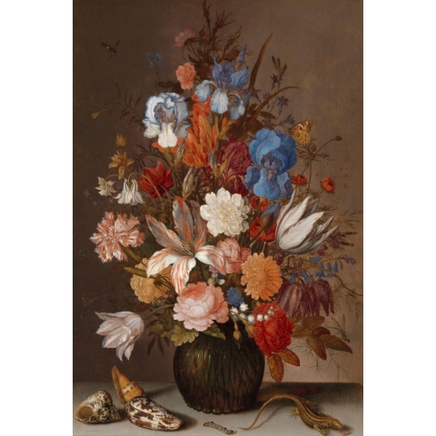 100% Nederlandse Productie! │ Diamond Painting │ Stilleven Bloemen Schelpen │ Formaat 50 x 75 cm │ Diamond Painting Pakket Volwassenen │ Volledige bedekking │ Vierkant │ Full │ Flitzz Diamond Painting