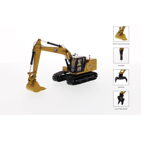 Cat 323 HEX Graafmachine met 4 stukken gereedschap - 1:50 - Diecast Masters - High Line Series
