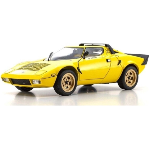 The 1:18 Diecast Modelcar of the Lancia Stratos HF of 1975 in Yellow. The manufacturer of the scalemodel is Kyosho.This model is only online available.