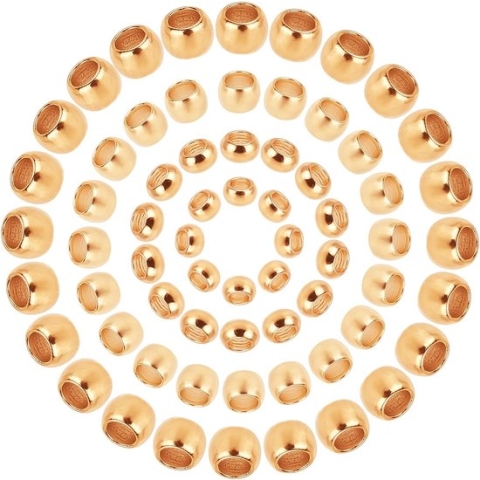 Ongeveer 800 stuks 4 maten 1.5-3 mm gouden rondelle kralen roestvrij staal spacer kralen glad klein gat losse kralen voor sieraden maken, 0.8-2 mm gat