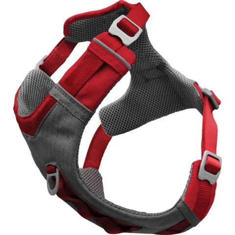 KURGO Journey Air Harnas / Hondentuigje - Ripstop - Ademend Mesh - Rood / Grijs - S - Nekomtrek: 30 - 50 cm - Borstomtrek: 41 - 56 cm (GELIEVE ALVORENS BESTELLEN OPMETEN)