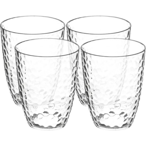 5Five Drinkglazen Estiva - 24x - transparant - onbreekbaar kunststof - 380 ml