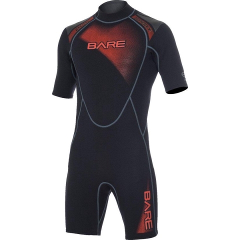 Bare 2mm Shorty - Wetsuit - Heren - ML - Zwart/Rood
