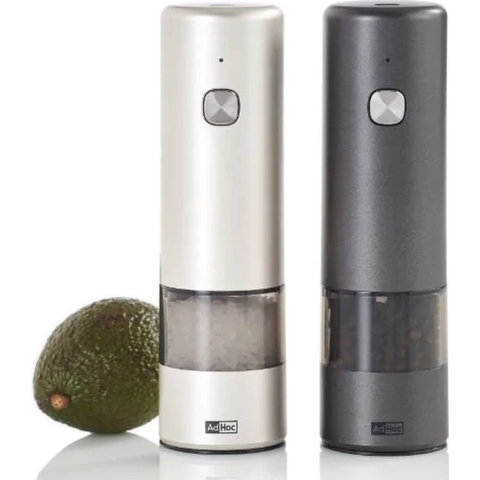 AdHoc i. Mill Elektrische Peper- & Zoutmolenset - 17cm - Lichtgrijs & Donkergrijs
