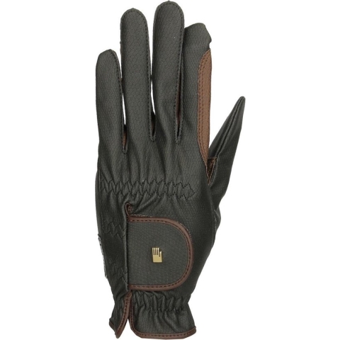 Roeckl Rijhandschoen Malta Roeck-Grip Bicolor - maat 7.5 - black/mocha