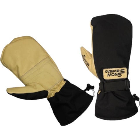 Snowshepherd Skihandschoenen - Leren ski wanten - Zwart/Geel - Anti-slip - Wanten - Heren - Dames - S