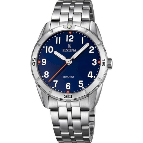 Festina Junior Collection Horloge - Festina mensen horloge - Blauw - diameter 33 mm - roestvrij staal