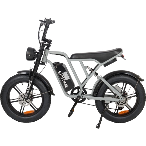 Spetime Fatbike Grijs - elektrische fiets - krachtige 250W motor - Grijs - LCD Display - 20"inch wielen - 25km/u - Afstand tot 75km